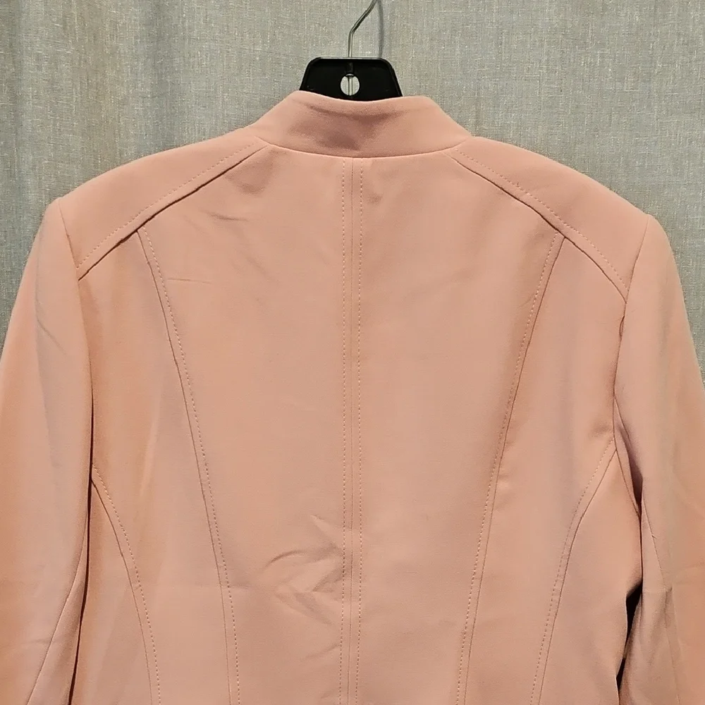 White House Black Market Pink Blazer with Notched Lapel and Peplum Fit - Picture 6 of 16